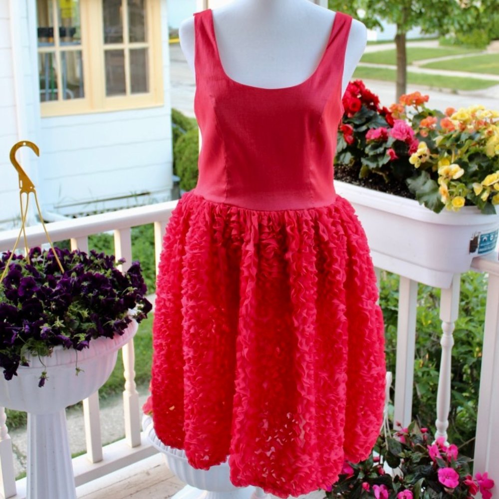 Coral Ruffle Dress 🌺 Francesca's Size M